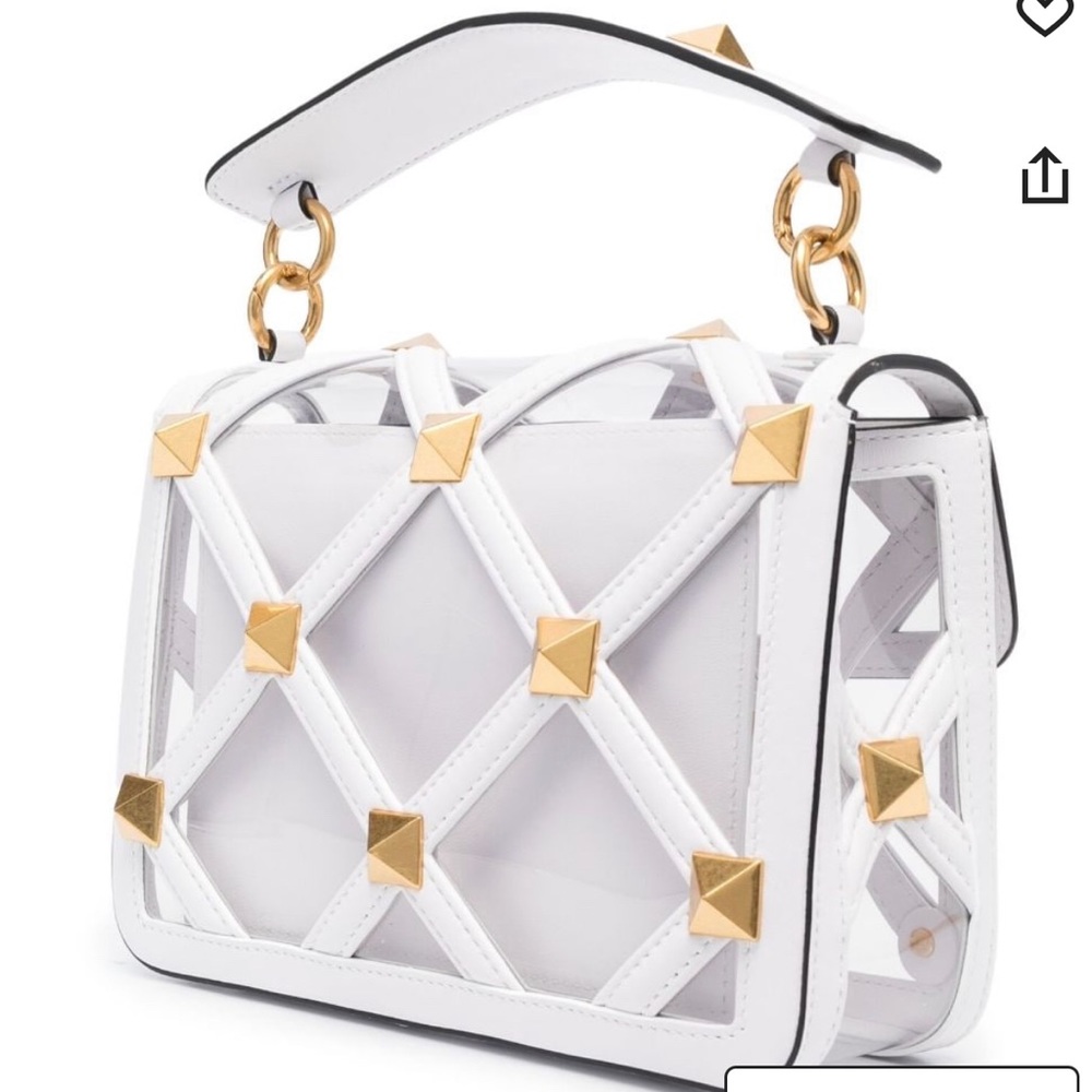 Like new Valentino Roman Stud Medium Leather & Vinyl Shoulder Bag, worm twice!